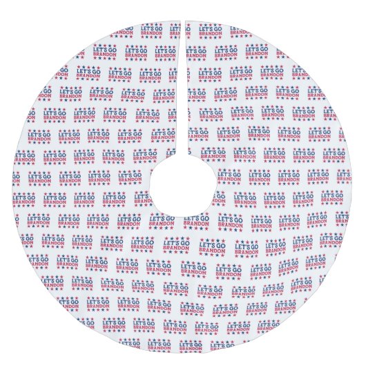 Let's Go Brandon Red White Blue America Stars Wrap Polyester Weihnachtsbaumdecke (Vorderseite)