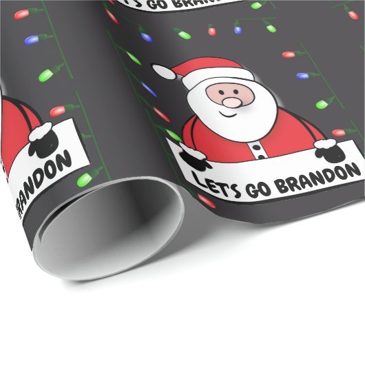 LET'S GO BRANDON SANTA CLAUS TRUMP Weihnachtswrap Geschenkpapier (Rolleneckpunkt)