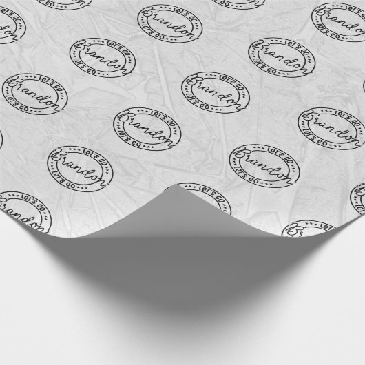 Let's Go Brandon Stamped Seal Design Marble Gray Geschenkpapier (Ecke)