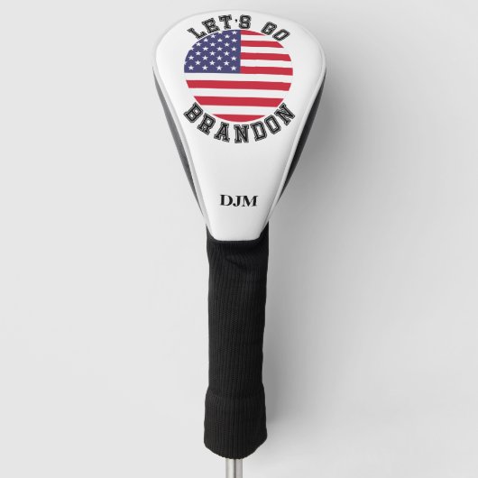 Let's Go Brandon USA Stars Flag Monogram Golf Headcover (Vorderseite)