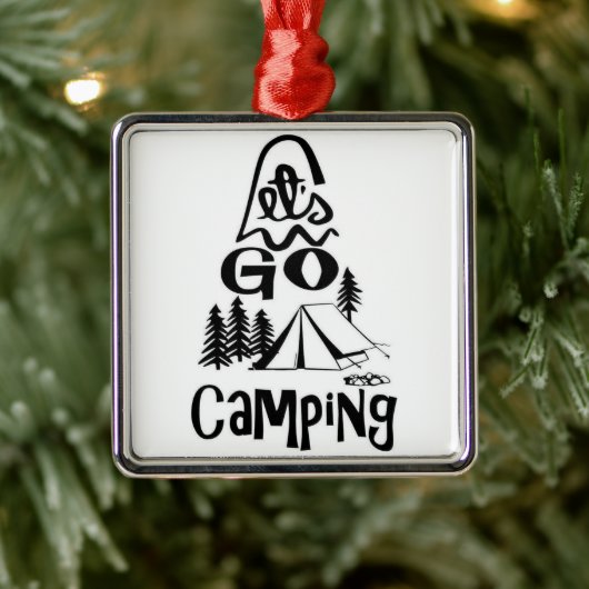 ***LET'S GO CAMPING*** FUN JEDERZEIT VERANSTALTUNG ORNAMENT AUS METALL (Baum)