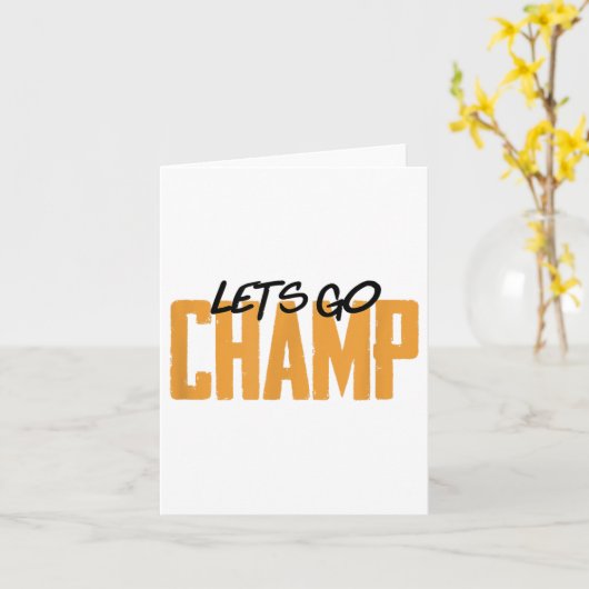 Lets Go Champ' Boxing Motivation  Karte (Gelbe Blume)