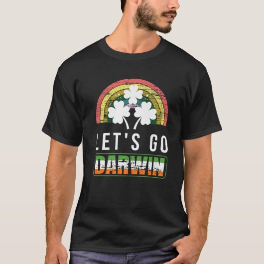 Let's Go Darwin With St. Patrick's Day Funny Vinta T-Shirt (Vorderseite)
