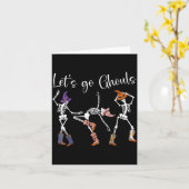 Let's Go Ghouls Dancing Skeleton Cowboy Western Ha Karte (Gelbe Blume)