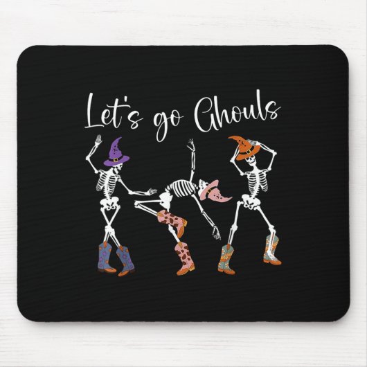 Let's Go Ghouls Dancing Skeleton Cowboy Western Ha Mousepad (Vorne)