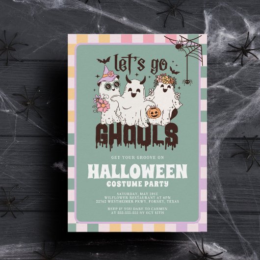 Let's Go Ghouls Groovy Halloween Costume Party Einladung