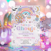 Let's Go Ghouls Halloween Cute Pink Ghost Birthday Einladung