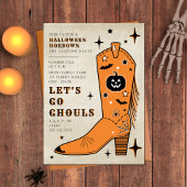 Let's Go Ghouls Halloween Hoedown Cowboy Boot Einladung
