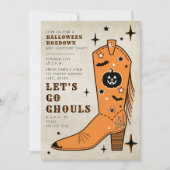 Let's Go Ghouls Halloween Hoedown Cowboy Boot Einladung (Vorderseite)
