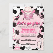 Let's Go Girls Cowgirl Rodeo Disco Einladung (Vorderseite)