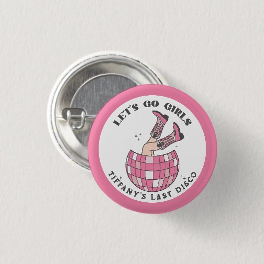 Let's Go Girls Disco Cowgirl Bachelorette Button (Vorne & Hinten)