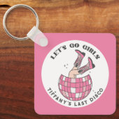 Let's Go Girls Disco Cowgirl Bachelorette Schlüsselanhänger (Vorderseite)