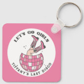 Let's Go Girls Disco Cowgirl Bachelorette Schlüsselanhänger (Rückseite)