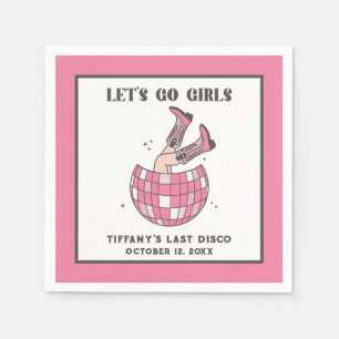 Let's Go Girls Disco Cowgirl Bachelorette Serviette