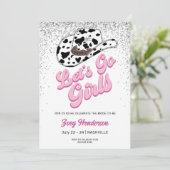 Let's Go Girls Glitzer Weekend Junggeselinnen-Absc Einladung (Stehend Vorderseite)