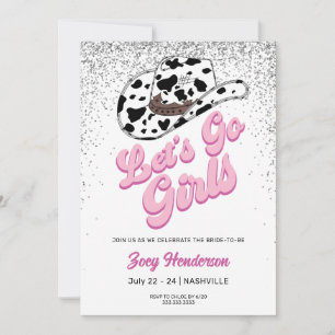 Let's Go Girls Glitzer Weekend Junggeselinnen-Absc Einladung