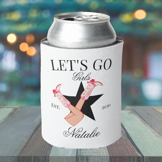 Let's Go Girls Personalisiert Cowgirl Bachelorette Dosenkühler