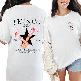 Let's Go Girls Personalisiert Cowgirl Bachelorette T-Shirt