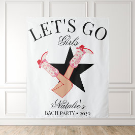 Let's Go Girls Personalisiert Cowgirl Bachelorette Wandteppich
