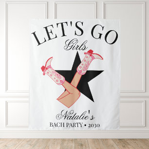 Let's Go Girls Personalisiert Cowgirl Bachelorette Wandteppich