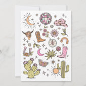 Let's Go Girls Rodeo Retro Disco Cowgirl Geburtsta Einladung (Rückseite)