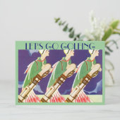 "LET'S GO GOLFING" Art Deko Golf Einladung (Stehend Vorderseite)