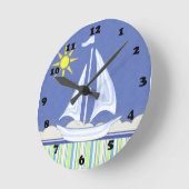 Let's Go Sailing Runde Wanduhr (Winkel)