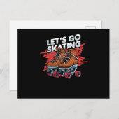Lets Go Skating Inline Skater Roller Skates Gift Postkarte (Vorne/Hinten)
