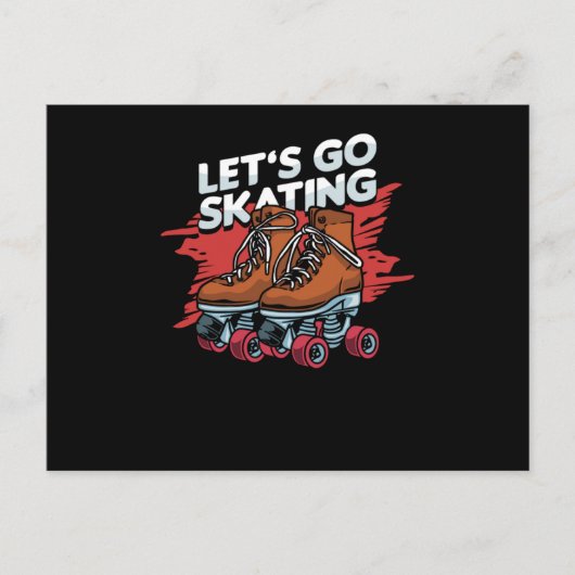 Lets Go Skating Inline Skater Roller Skates Gift Postkarte (Vorderseite)