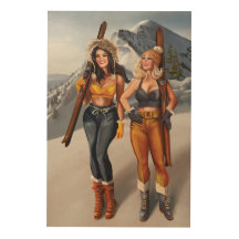 "Let's Go Skiing" Hübsch, Retro Pinup Girls