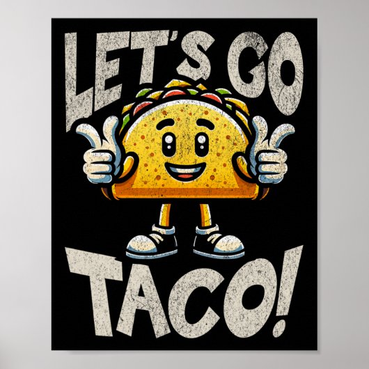 Let's Go Taco Maskottchen - Lustiger patriotischer Poster (Vorne)