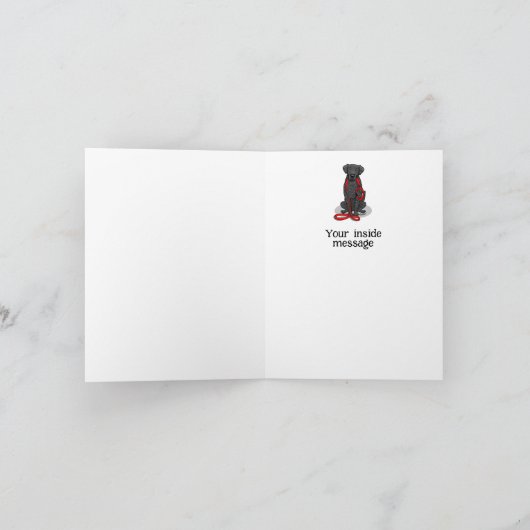 Let's Go! Walk Curly-Coated Retriever Dog (black) Karte (Innenseite)