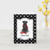 Let's Go! Walk Curly-Coated Retriever Dog (black) Karte (Gelbe Blume)