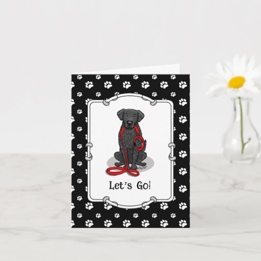 Let's Go! Walk Curly-Coated Retriever Dog (black) Karte (Kleine Pflanze)