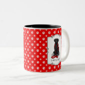 Let's Go! Walk Curly-Coated Retriever Dog (black) Zweifarbige Tasse (VorderseiteRechts)
