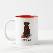 Let's Go! Walk Curly-Coated Retriever Dog (liver) Zweifarbige Tasse (Links)