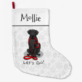 Let's Go! Walk Flat-Coated Retriever Dog (black) Großer Weihnachtsstrumpf (Vorderseite)