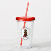 Let's Go! Walk Flat-Coated Retriever Dog (liver) Acryltrinkbecher (Rückseite)