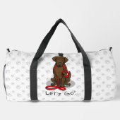Let's Go! Walk Flat-Coated Retriever Dog (liver) Duffle Bag (Rückseite)