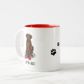 Let's Go! Walk Flat-Coated Retriever Dog (liver) Zweifarbige Tasse (Vorderseite Links)
