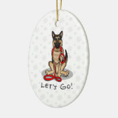 Let's Go! Walk German Shepherd Dog (black tan) Keramik Ornament (Links)