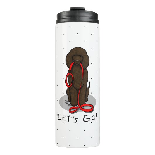 Let's Go! Walk Irish Water Spaniel Dog (liver 1) Thermosbecher (Vorderseite)