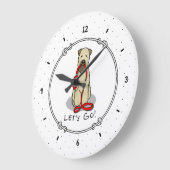 Let's Go! Walk Wheaten Terrier Dog (wheaten 1b2) Große Wanduhr (Winkel)