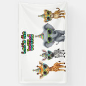 Let's Go Wild, Jungle Animals in Sunglasses Banner (Vertikal)