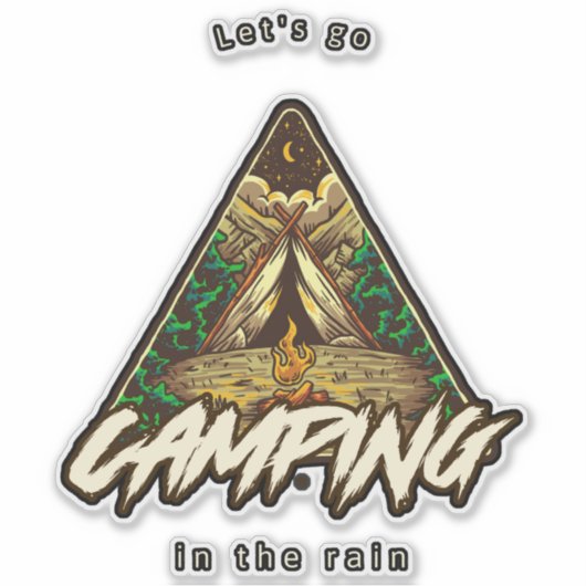 Let's going camping in the rain sticker (Vorderseite)
