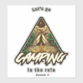 Let's going camping in the rain sticker (Blatt)