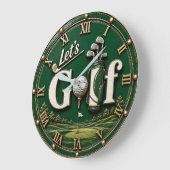 Let's Golf Vintage Golf Lover Gift Große Wanduhr (Winkel)