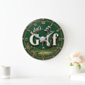Let's Golf Vintage Golf Lover Gift Große Wanduhr (Zuhause)