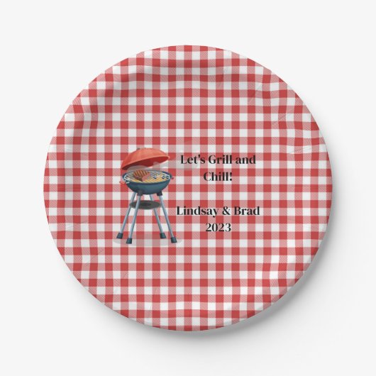 Let's Grill and Chill 7" Round Paper Teller (Vorderseite)