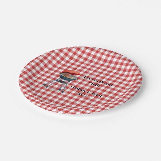 Let's Grill and Chill 7" Round Paper Teller (Schrägansicht)